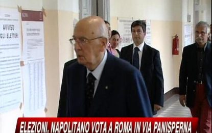 Elezioni 2009, il presidente Napolitano al seggio