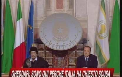 Gheddafi: "Sono qui perché l'Italia si è scusata"