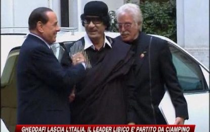 Gheddafi lascia l'Italia