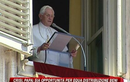 Crisi, Papa: "Serve equa distribuzione delle risorse"