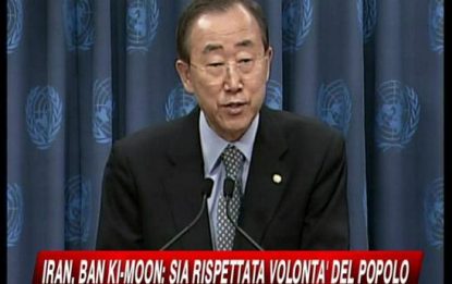 Iran, Ban Ki-moon: "Si rispetti la volontà del popolo"