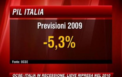 Ocse: "Italia in recessione, lieve ripresa nel 2010"