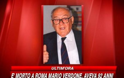 Roma, è morto Mario Verdone. Aveva 92 anni