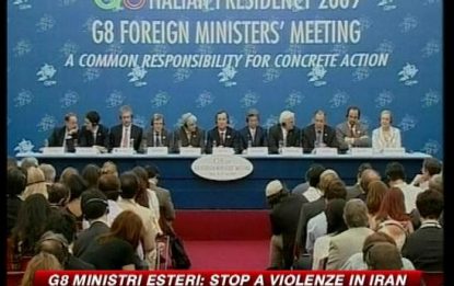 I ministri degli Esteri del G8 all'Iran: stop alle violenze