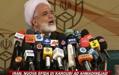 Iran, nuova sfida di Karoubi ad Ahmadinejad