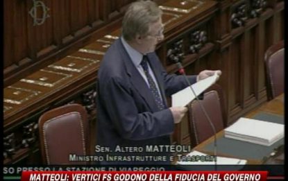 Viareggio, Matteoli: "Il governo ha fiducia nei vertici Fs"