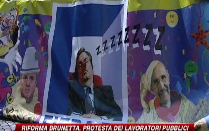 Lavoratori in piazza contro la riforma Brunetta