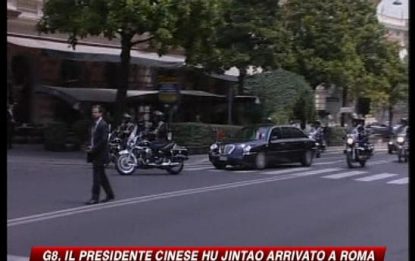 G8, il presidente cinese Hu Jintao è arrivato a Roma