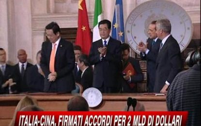 Italia-Cina, firmati accordi per 2 miliardi di dollari