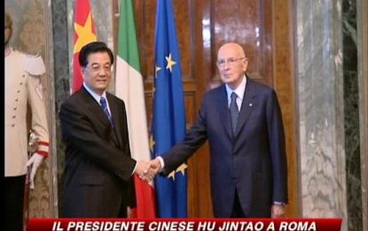 Hu Jintao a Roma, appello di Napolitano per i diritti umani