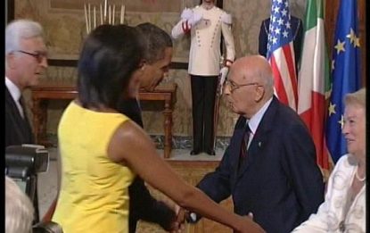 Obama e Michelle in visita al Quirinale