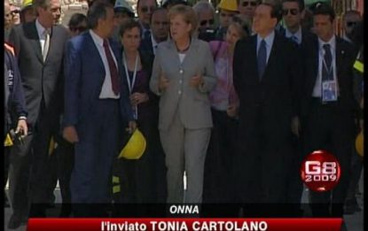 G8, la Merkel tra le macerie di Onna