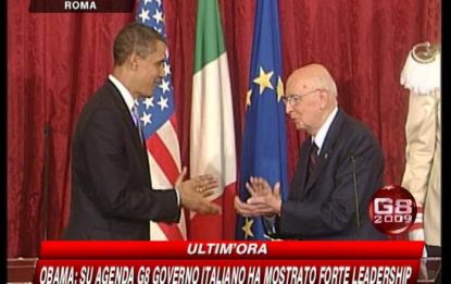 Obama: "L'Italia ha dimostrato leadership sui temi del G8"