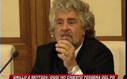 Beppe Grillo a SKY TG24: "Mi sono iscritto al Pd"