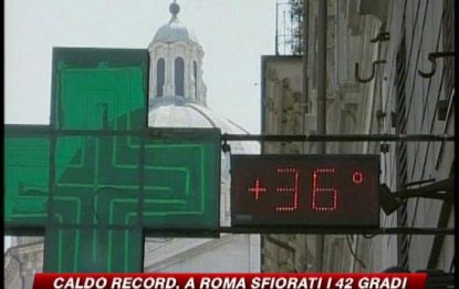 Caldo record, a Roma sfiorati i 42 gradi