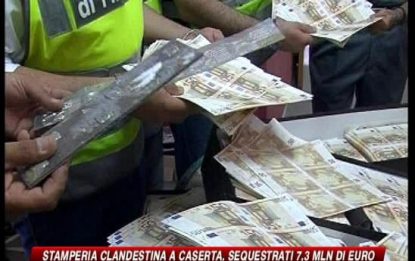 Stamperia clandestina a Caserta, sequestrati 7,3 mln