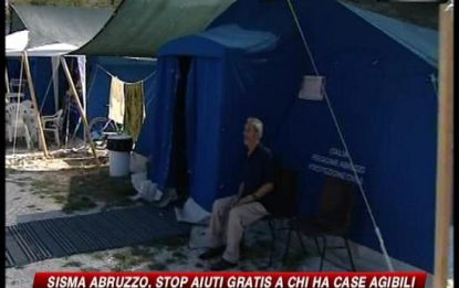 Sisma Abruzzo, stop aiuti gratis a chi ha case agibili
