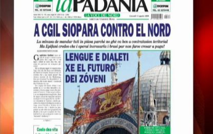 Padania, prima edizione "bilingue": italiano e dialetto