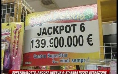 Superenalotto, nessun 6: il jackpot vale 140 milioni