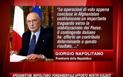 Afghanistan, Napolitano: il voto traguardo importante