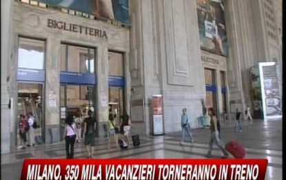 Milano, 350mila i vacanzieri che tornano in treno