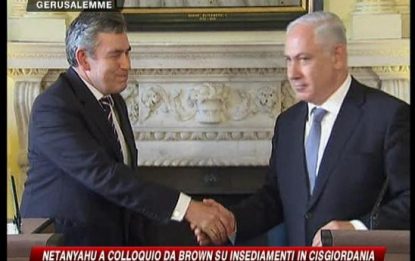 Gordon Brown incontra Benyamin Netanyahu
