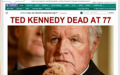 Morte Ted Kennedy, le prime pagine dei giornali web Usa