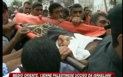 Medioriente, 13enne palestinese ucciso da israeliani