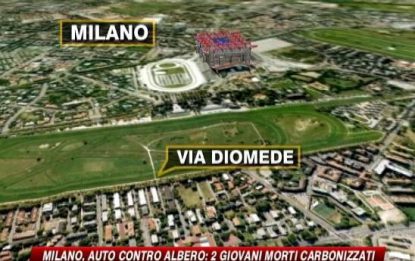 Milano, incidente auto: 2 giovani morti carbonizzati