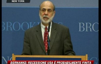 Crisi, Bernanke: negli Usa forse la recessione è finita