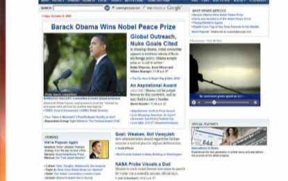 Nobel a Obama, le prime pagine dei giornali online