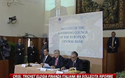 Trichet: "L'Italia sta per uscire dalla crisi"