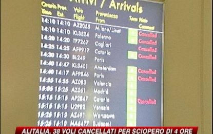 Alitalia, lo sciopero cancella 38 voli