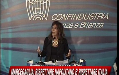Marcegaglia: rispettare Napolitano è rispettare Italia
