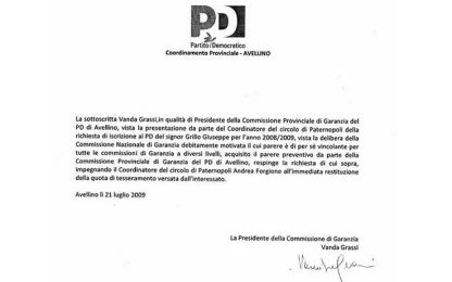 Beppe Grillo, addio al Pd